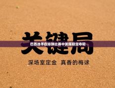 巴西选手在排球比赛中发挥稳定夺冠